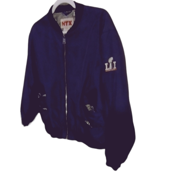 Bomber Jacket Super Bowl LI Legendary Tom Brady Comeback Size Lrg Blue w… - Picture 4 of 4